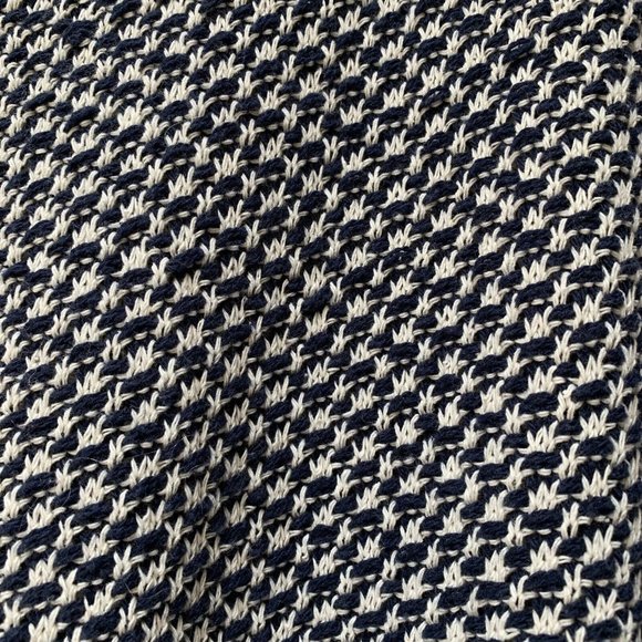 Sahara Cardigan Jacket Sze M / L Navy Blue & White Cotton Blend Draped Oversized - Picture 6 of 12